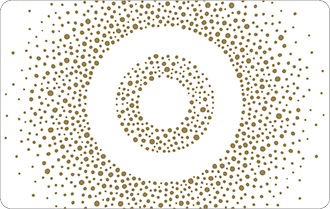 Small gold spots on white background, in the shape of a circle, can only be used in Target stores