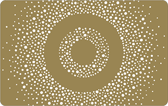 Small white spots on gold background, in the shape of a circle, can only be used in Target stores